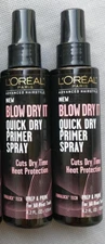 Pack of 2 L'oreal Blow Dry It Quick Dry Primer Spray  Heat Protection 4.2 Fl Oz.