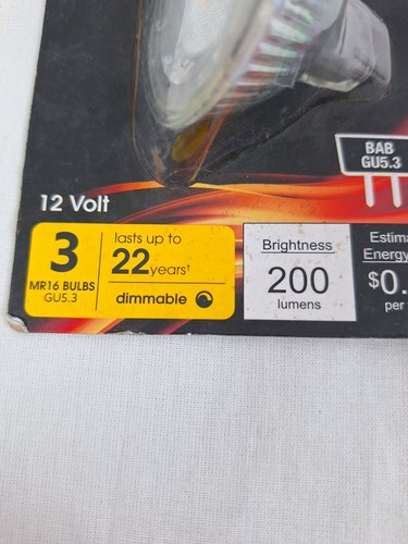 Feit Electric Bright White 12V 3000K 200 lumens MR16 GU5.3 LED Bulb 20W - Picture 2 of 7