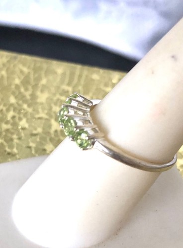 Vintage Peridot Sterling Silber Ring  - Bild 4 von 4