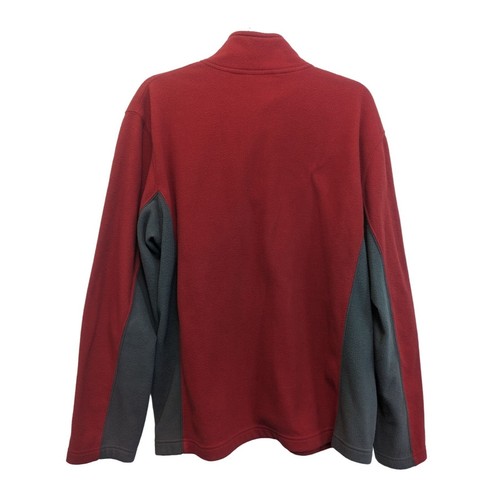 L.L. Bean -Vintage Men's 1/4 Zip Pullover Red Grey Fleece Sweater Size Large REG - Picture 3 of 6
