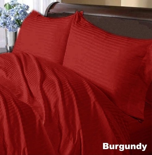 Tremendous Bedding Sheets 4 PCs 1000TC Egyptian Cotton AU Emperor Striped Colors - Foto 13 di 19