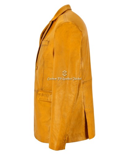 Blazer sportivo uomo vestibilità classica italiana morbida pelle d'agnello cappotto blazer Milano - Foto 23 di 32