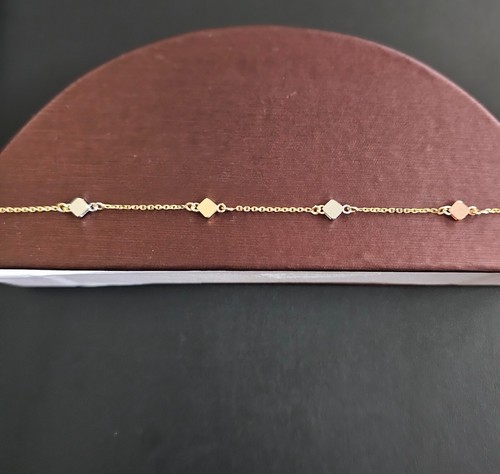 14k gold tri color bracelet 7 inch - Picture 2 of 5