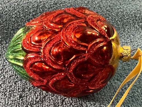 Christmas ornament glass decorated pinecone egg shape OH4608 - Picture 4 of 4