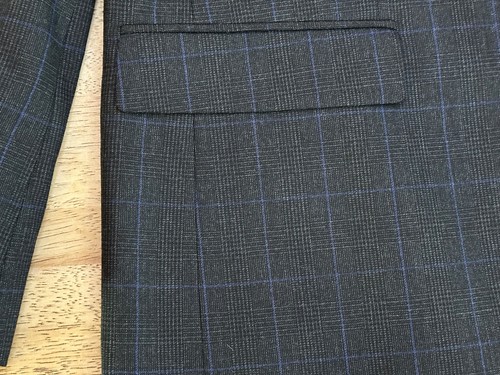 $445 Hugo Boss Jeffrey 202 Stretch Gray Plaid Wool Sport Coat 38S AP5 - Picture 10 of 11