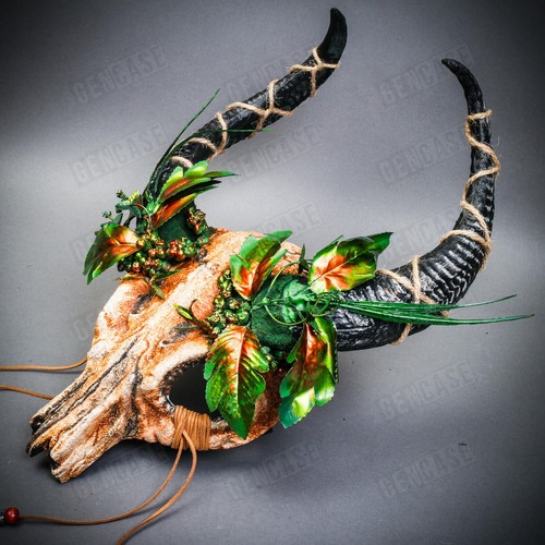 Antelope Devil Woodland Black Ox Horn StoneTexture Skull Ghost Animal Masquerade - Picture 2 of 5