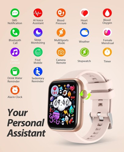 🔥Mr.Gorbar HT15 Smart Watch with Bluetooth Call, 1.85" HD Touch Screen, Pink🔥 - Picture 6 of 9
