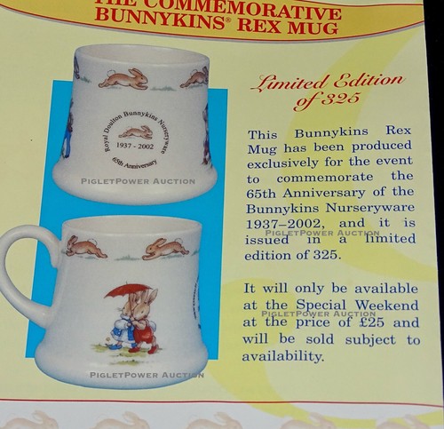 Royal Doulton Bunnykins REX Mug 65th Anniversary Ltd Edt 325 Signed 2002 NEW ✅ - Bild 9 von 9