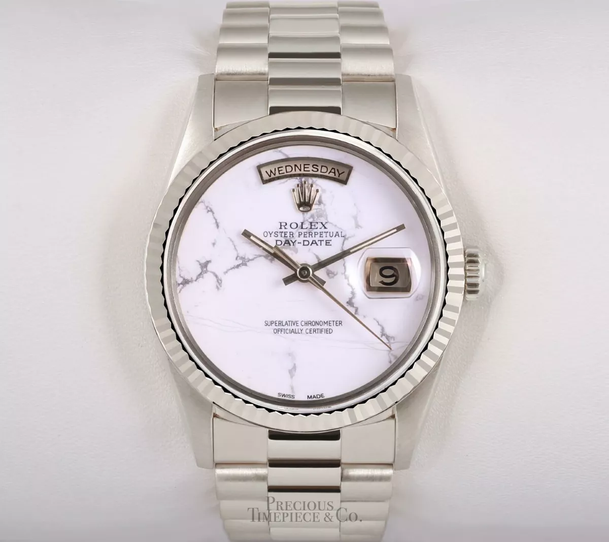 Mens white gold presidential rolex clearance