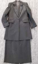 M&S Women’s Black Brocade Wool Blend Jacket & Skirt 2 Piece Suit Set UK10-12