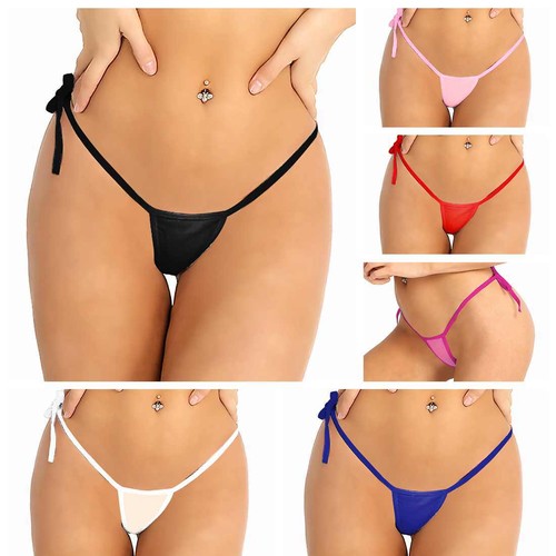 Damen Low Rise Slip Sexy Durchsichtig Transparent Mini Bikini Tangas G-String - Bild 5 von 73