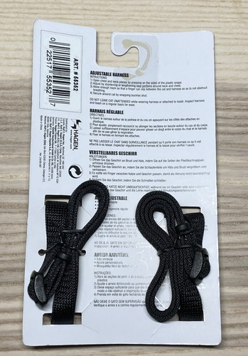 Catit Nylon Adjustable Cat Harness, Large, Black NWT - Picture 2 of 2