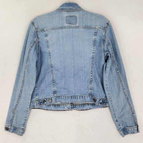 Levis Jacket Womens Medium Blue Denim Trucker Button Front Jean Classic Casual - 第 12/16 張圖片