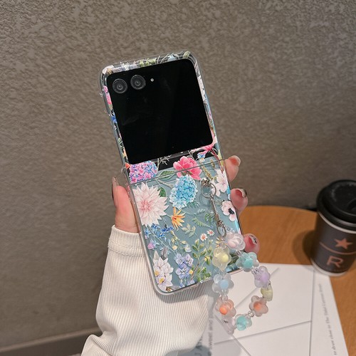 For Motorola Razr 60 Ultra/60 Razr+ 2025 Flower Print Transparent Case W/ Strap - Picture 14 of 170