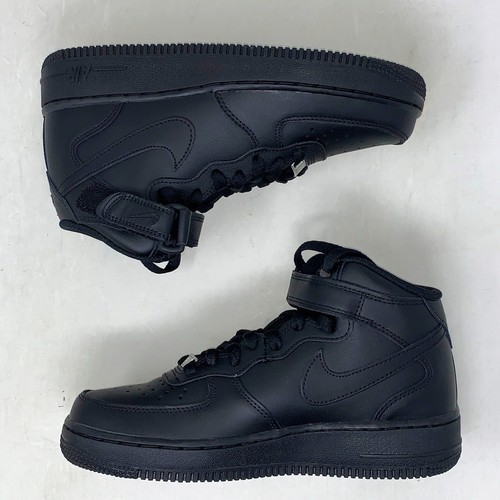 Nike Air Force 1 Mid Triple Black Sneakers, Size 7Y / 8.5W BNIB DH2933-001 - Picture 7 of 8