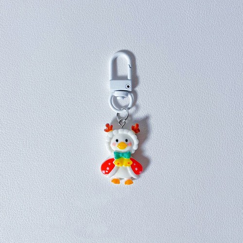 Unique Cartoon Christmas Duck Keychain Pendant Lovely Resin Duck vendu Doll Keyring