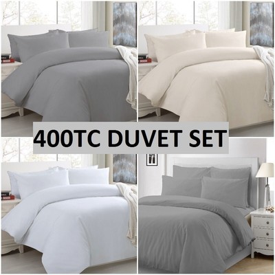 Luxury 400tc Duvet Cover 100 Egyptian Cotton Double Super King