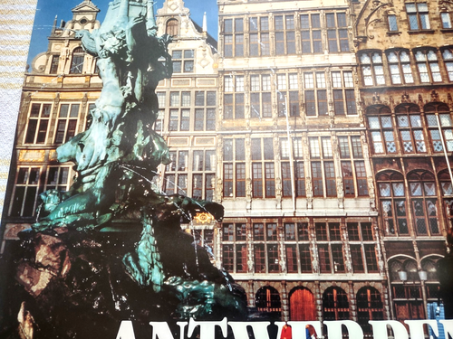 Vintage Original Antwerp Belgium Travel Poster Brabo's Monument 20"x27" RARE - Picture 3 of 8