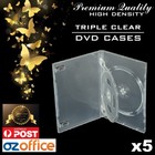 PREMIUM 5 x Triple Clear DVD Case DVD Covers w/ Clear Outer Wrap 14mm Spine