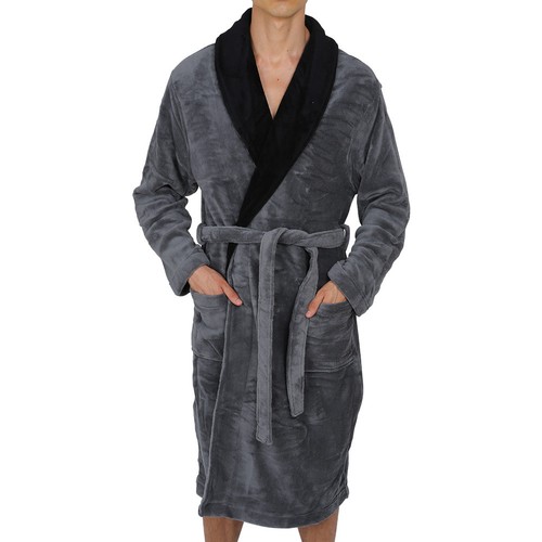 Mens Robe -Bathrobe - Coral Fleece Thick Very Soft & Warm - '' 5 Day Delivery '' - Picture 52 of 61