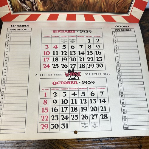 Vintage Calendar 1939 Promo Farmers Grain Feed 13X9" Dogs and Children - Bild 3 von 7