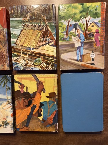 Lot of 8 1945-1958 Books Tom Sawyer Huckleberry Finn Gunsmoke Treasure Island T1 - Imagen 7 de 12