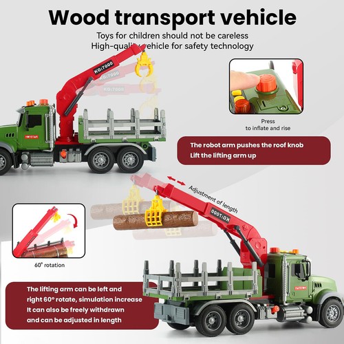 2-in-1 Holztransport-LKW Anhänger Spielzeugset 1:18 geeignet für Jungen ab DHL - Bild 6 von 19