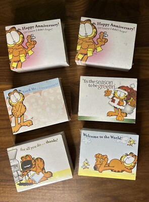 Vtg Garfield Cat 600 Florist Note Cards Love Christmas Thanks Anniversary Birth