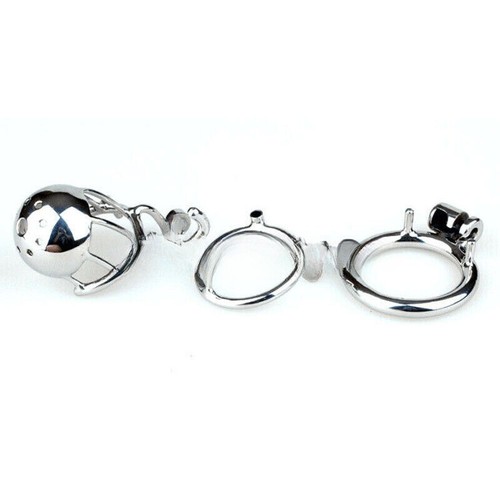 PA Hook Locking Puncture Device Male Stainless Steel Piercing Chastity Cage NEW - Picture 3 of 5