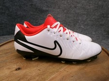 Nike Tiempo Legend 10 Club FG/MG White Black Bright Crimson Size 7.5 DV4344-100