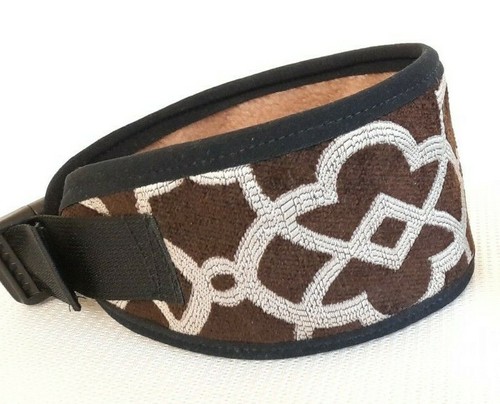 GREYHOUND / LURCHER LUXURY FABRIC DOG COLLAR FLEECE LINED ADJUSTABLE 13"- 17"~~ - Picture 6 of 6