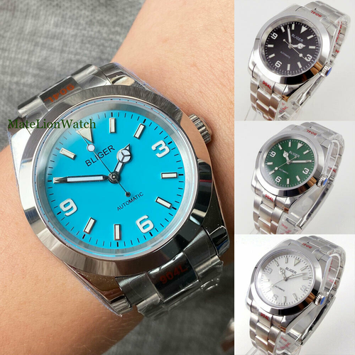 36mm/39mm Sapphire Automatic Mens Watch NH36 Day/Date Blue/Green/White Dial - Picture 2 of 20