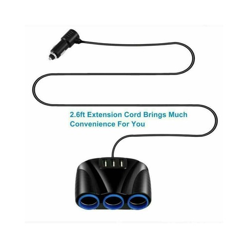Car 12V Cigarette Lighter Socket Splitter 3.1A USB Charger Power Adapter Outlet - Picture 5 of 6
