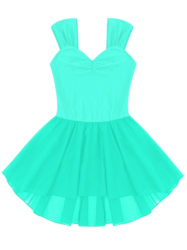 Kids Girls Dancewear Practice Leotards Modern Dress Fancy Dresses Sleeveless - Picture 52 of 62