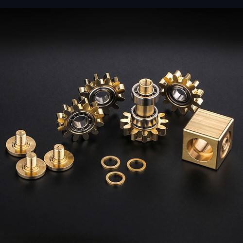 Brass Gear Linkage Hand Spinner Finger Toy EDC Gearwheel Bearing Gyroscope Gift - Picture 6 of 7