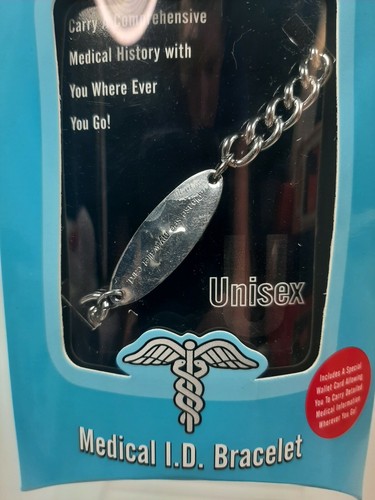 smart wear medical I.D. bracelet brand new unisex comes with medical I.D. card - Picture 2 of 5