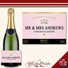 Personalised Champagne Label Rose Brut Scratch Resist Sticker Celebration Gift