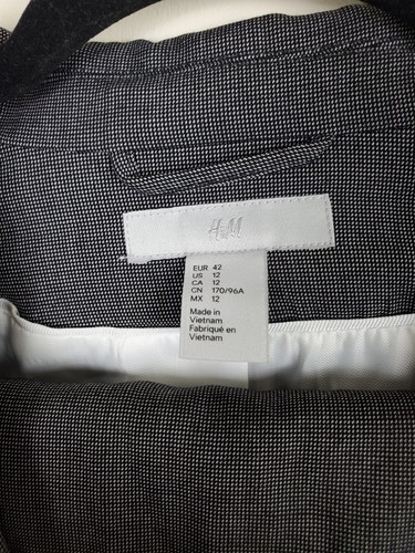 H&M 4 Skirt Suit Button Jacket Black Knee Length Workwear Size 12 - Picture 10 of 10