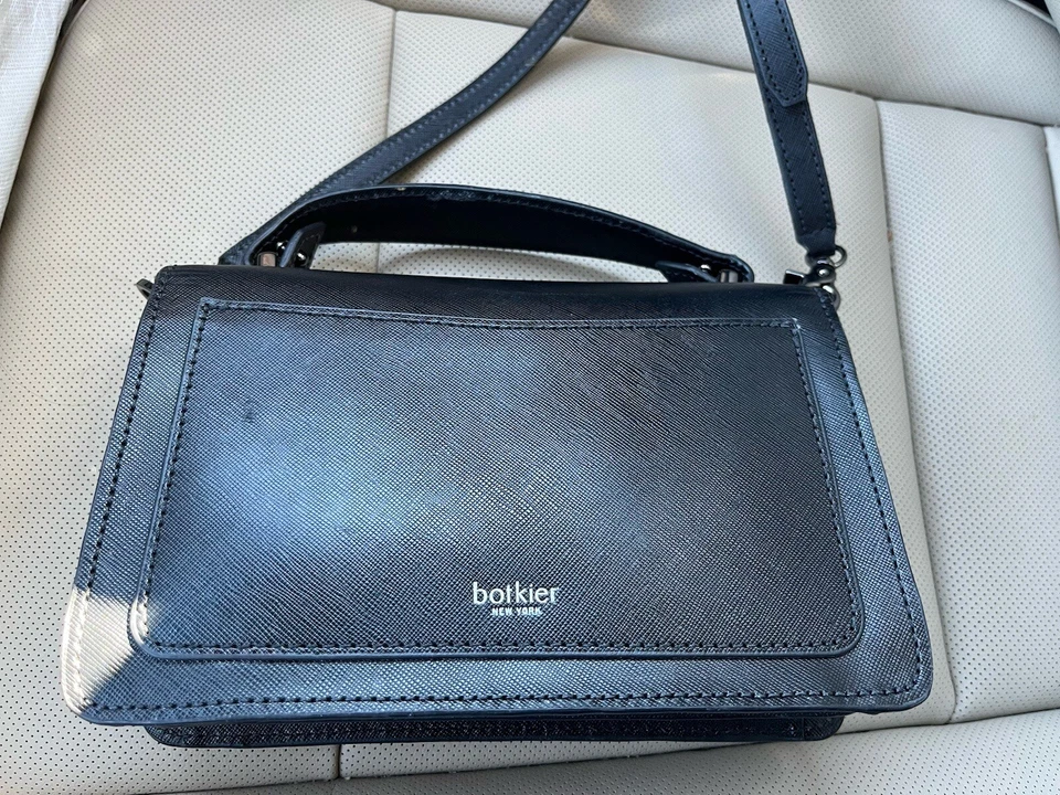 BOTKIER BANDOLERA NEGRA Bolso de Mano Muchos Compartimentos NUEVO Foto 2 de 4
