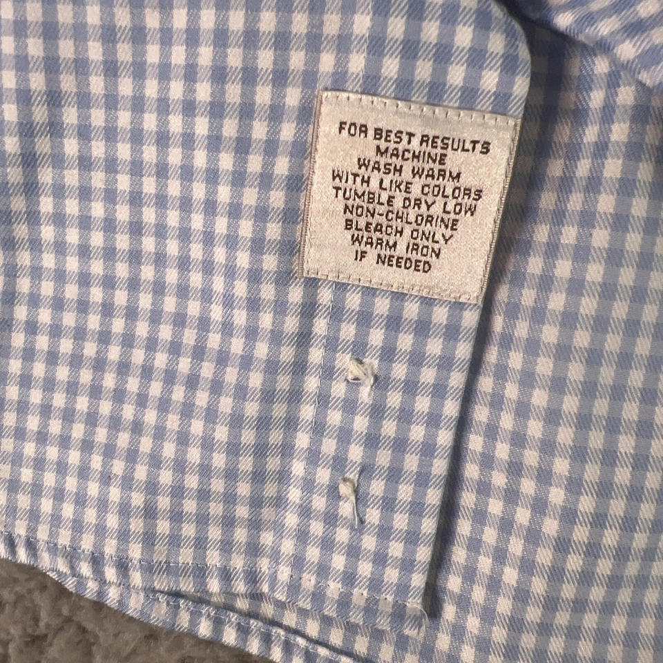 Peter Millar Nanoluxe мужской маленький белый синий легкий уход длинным рукавом платье рубашка - Изображение 2 из 4