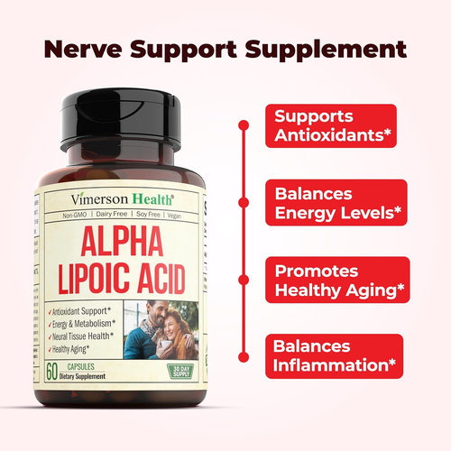 Alpha Lipoic Acid, ALA Nerve Support Supplement, 650Mg, Vegan, 60 Capsules - Picture 5 of 10