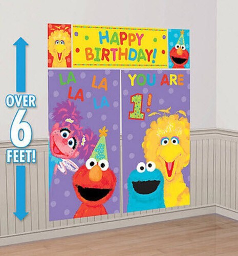SESAME STREET SCENE SETTER Birthday Party photo BACKDROP Elmo Abby Cookie - Picture 3 of 6