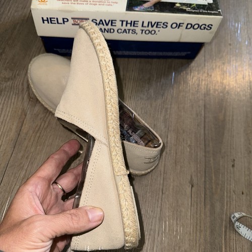 Skechers Womens Bobs Espadrille Flats Suede Beige Natural Size 7 Slip On Comfort - Picture 7 of 9