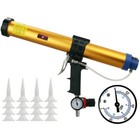 Universal Adjustable Pneumatic Glass Glue Gun 310/400/600ML with 20Pcs Nozzles