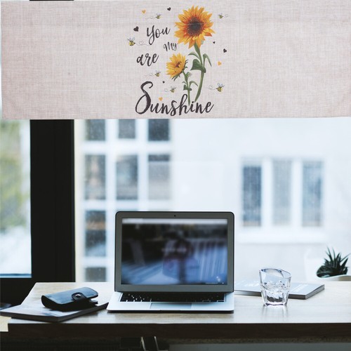 Sunflower Printing Valance Kitchen Short Valances Decor Kitchen Window Curtain - Picture 2 of 11