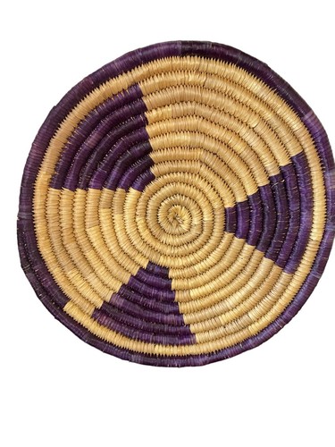Set Of 2 Vintage Coiled Hand Woven Straw Plate Placemat Wall Hanging Boho - Imagen 6 de 8