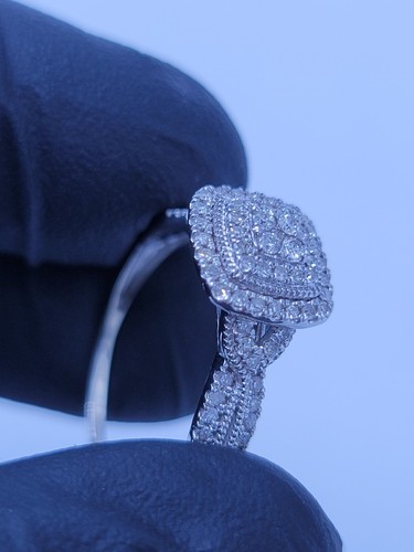 womens diamond 10k white gold engagement ring - Picture 15 of 23