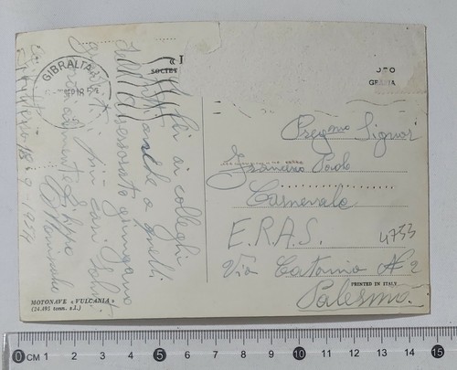 04753 942 Cartolina - Motonave "Vulcania" - 1954 - Imagen 2 de 4