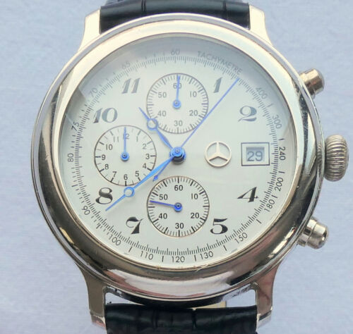 Mercedes Benz Classic 925 Sterling Silver Car Accessory Luxury Chronograph Watch - Picture 16 of 24