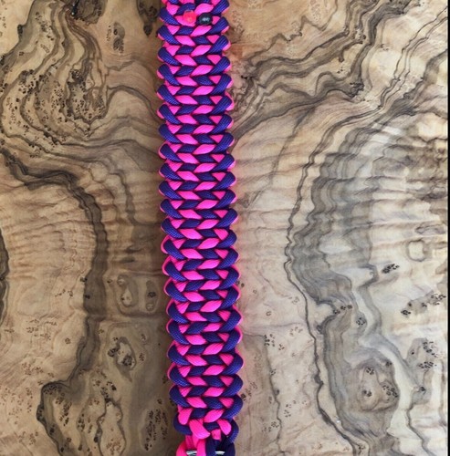 Dog Collar Small/Medium Adjustable 14" to 16.5" Hot Pink & Purple Paracord New - Picture 6 of 8